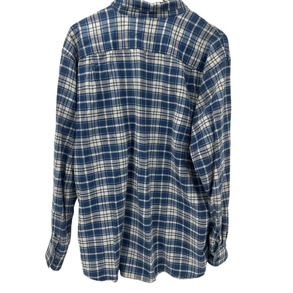CE Schmidt Shirt Mens XL Flannel Blue White Plaid Long Sleeve Button Down - Picture 4 of 6